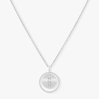 [LOXURA]LUCKY MOVE MM SILVER DIAMOND NECKLACE
