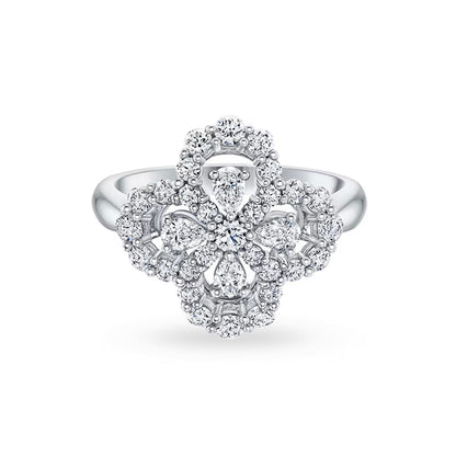 [LOXURA]LOOP RING FULL MOTIF DIAMOND 16MM SILVE