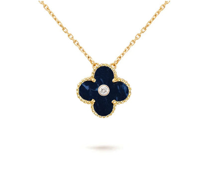 [LOXURA]CLOVER 15MM DIAMOND SINGLE FLOWER NECKLACE COLLECTION