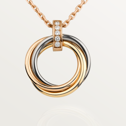 [LOXURA]TRINITY NECKLACE GOLD  DIAMONDS