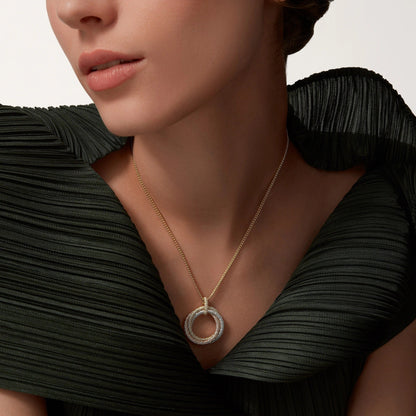 [LOXURA]TRINITY LARGE FULL DIAMOND  NECKLACE