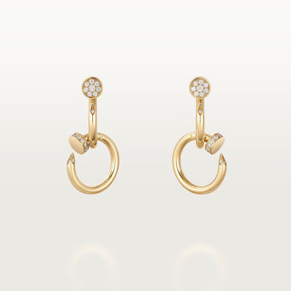 [LOXURA]JUSTE HALF DIAMOND DOUBLE EARRINGS