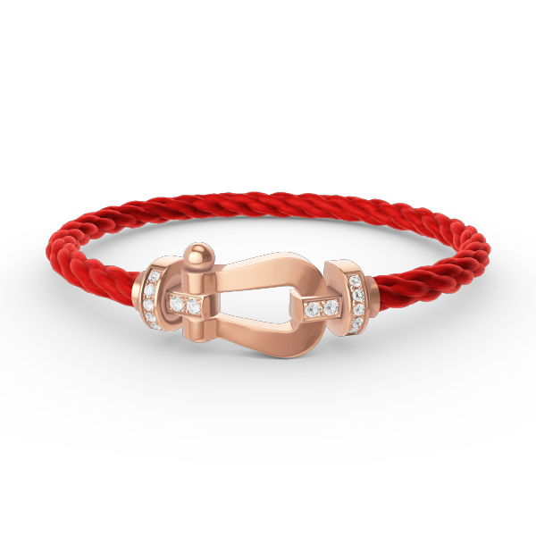 [LOXURA]FORCE LARGE HORSESHOE HALF DIAMOND BRACELET ROSE GOLD