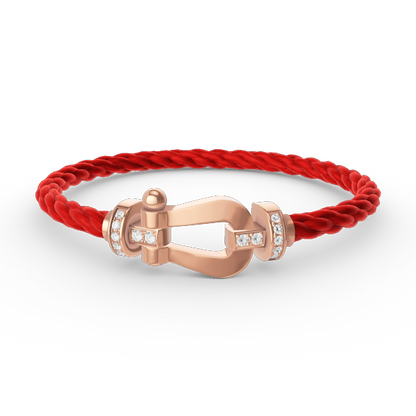 [LOXURA]FORCE LARGE HORSESHOE HALF DIAMOND BRACELET ROSE GOLD