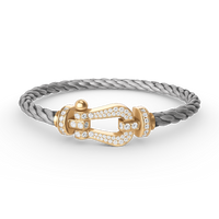 [LOXURA]FORCE LARGE HORSESHOE FULL DIAMOND BRACELET GOLD