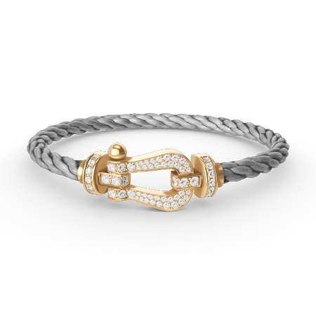 [LOXURA]FORCE LARGE HORSESHOE FULL DIAMOND BRACELET GOLD