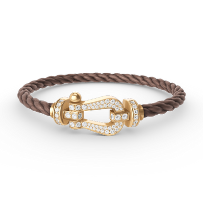 [LOXURA]FORCE LARGE HORSESHOE FULL DIAMOND BRACELET GOLD