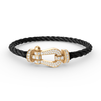 [LOXURA]FORCE LARGE HORSESHOE FULL DIAMOND BRACELET GOLD