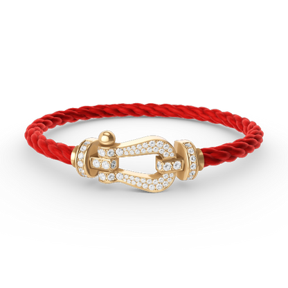 [LOXURA]FORCE LARGE HORSESHOE FULL DIAMOND BRACELET GOLD