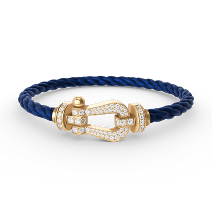 [LOXURA]FORCE LARGE HORSESHOE FULL DIAMOND BRACELET GOLD