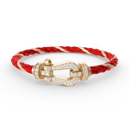 [LOXURA]FORCE LARGE HORSESHOE FULL DIAMOND BRACELET GOLD