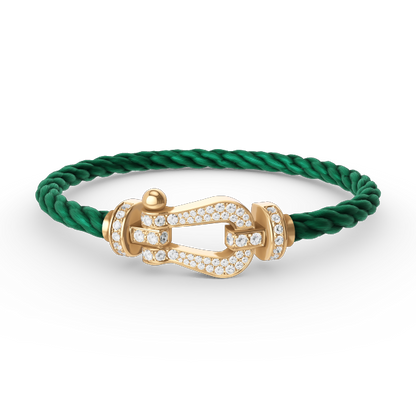 [LOXURA]FORCE LARGE HORSESHOE FULL DIAMOND BRACELET GOLD