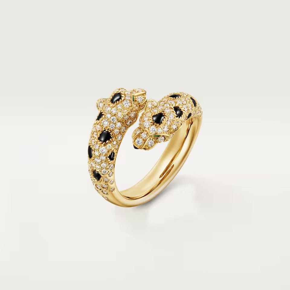 [LOXURA]PANTHERE DOUBLE HEADED FULL DIAMOND  RING