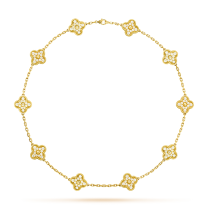 [LOXURA]CLOVER 10 MOTIFS DIAMOND NECKLACE