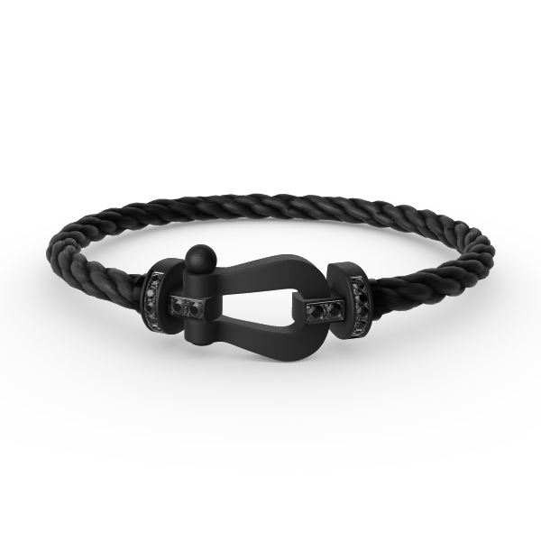 [LOXURA]FORCE LARGE SERIES HORSESHOE BLACK SAMURAI BRACELET