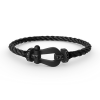 [LOXURA]FORCE LARGE SERIES HORSESHOE BLACK SAMURAI BRACELET