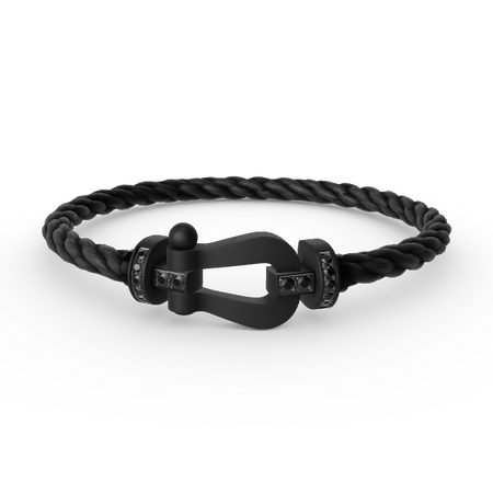 [LOXURA]FORCE LARGE SERIES HORSESHOE BLACK SAMURAI BRACELET