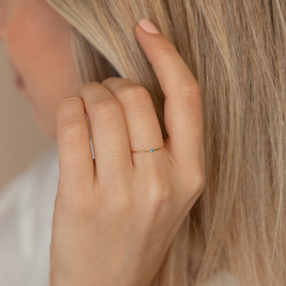 Thin Mini Birthstone Ring