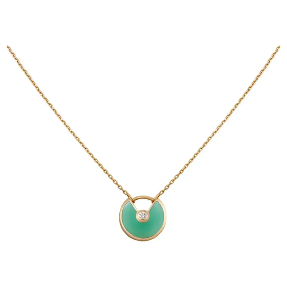 [LOXURA]AMULETTE GOLD MALACHITE NECKLACE