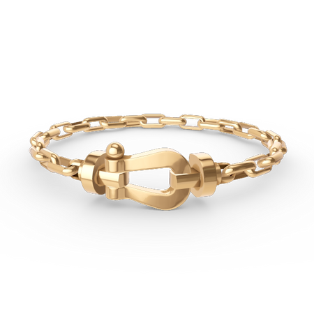 [LOXURA]FORCE LARGE HORSESHOE CLASP  METAL BRACELET