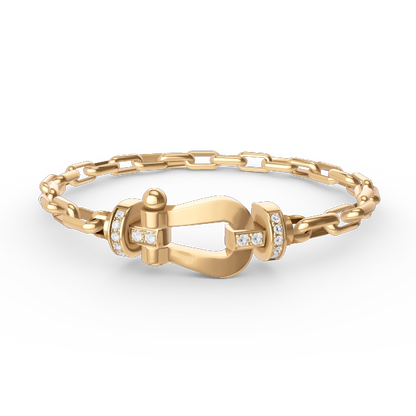 [LOXURA]FORCE LARGE HORSESHOE CLASP  METAL BRACELET