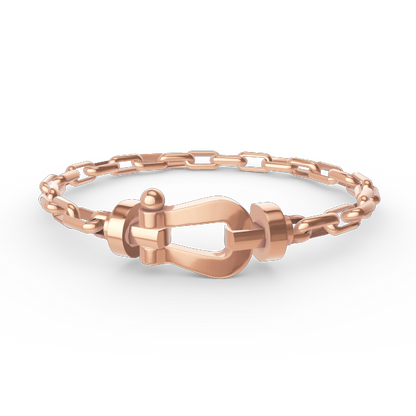 [LOXURA]FORCE LARGE HORSESHOE CLASP  METAL BRACELET