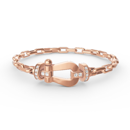 [LOXURA]FORCE LARGE HORSESHOE CLASP  METAL BRACELET