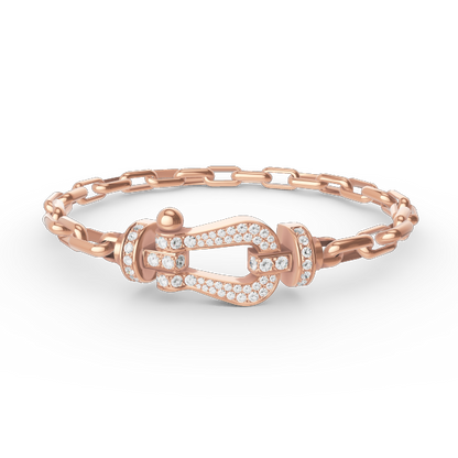 [LOXURA]FORCE LARGE HORSESHOE CLASP  METAL BRACELET