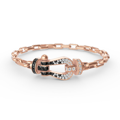 [LOXURA]FORCE LARGE HORSESHOE CLASP  METAL BRACELET