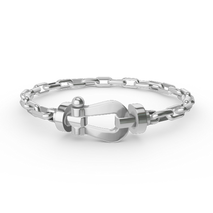 [LOXURA]FORCE LARGE HORSESHOE CLASP  METAL BRACELET