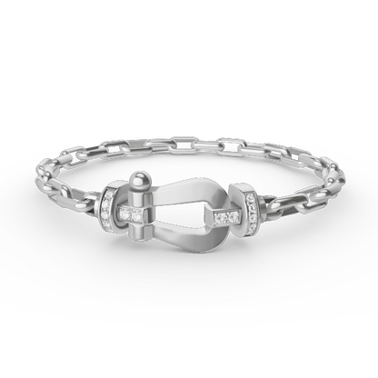 [LOXURA]FORCE LARGE HORSESHOE CLASP  METAL BRACELET