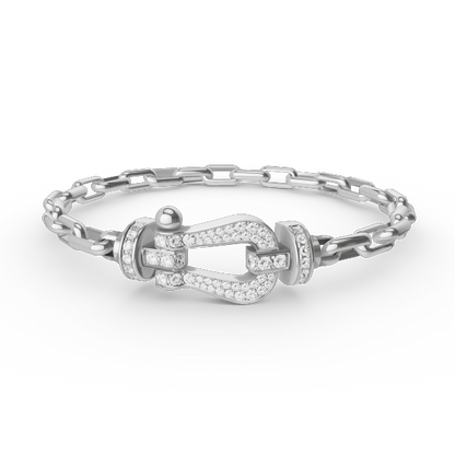 [LOXURA]FORCE LARGE HORSESHOE CLASP  METAL BRACELET