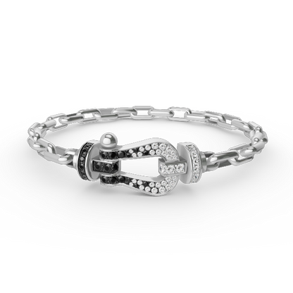 [LOXURA]FORCE LARGE HORSESHOE CLASP  METAL BRACELET