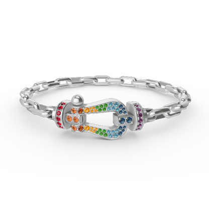 [LOXURA]FORCE LARGE HORSESHOE CLASP  METAL BRACELET