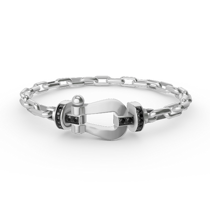 [LOXURA]FORCE LARGE HORSESHOE CLASP  METAL BRACELET