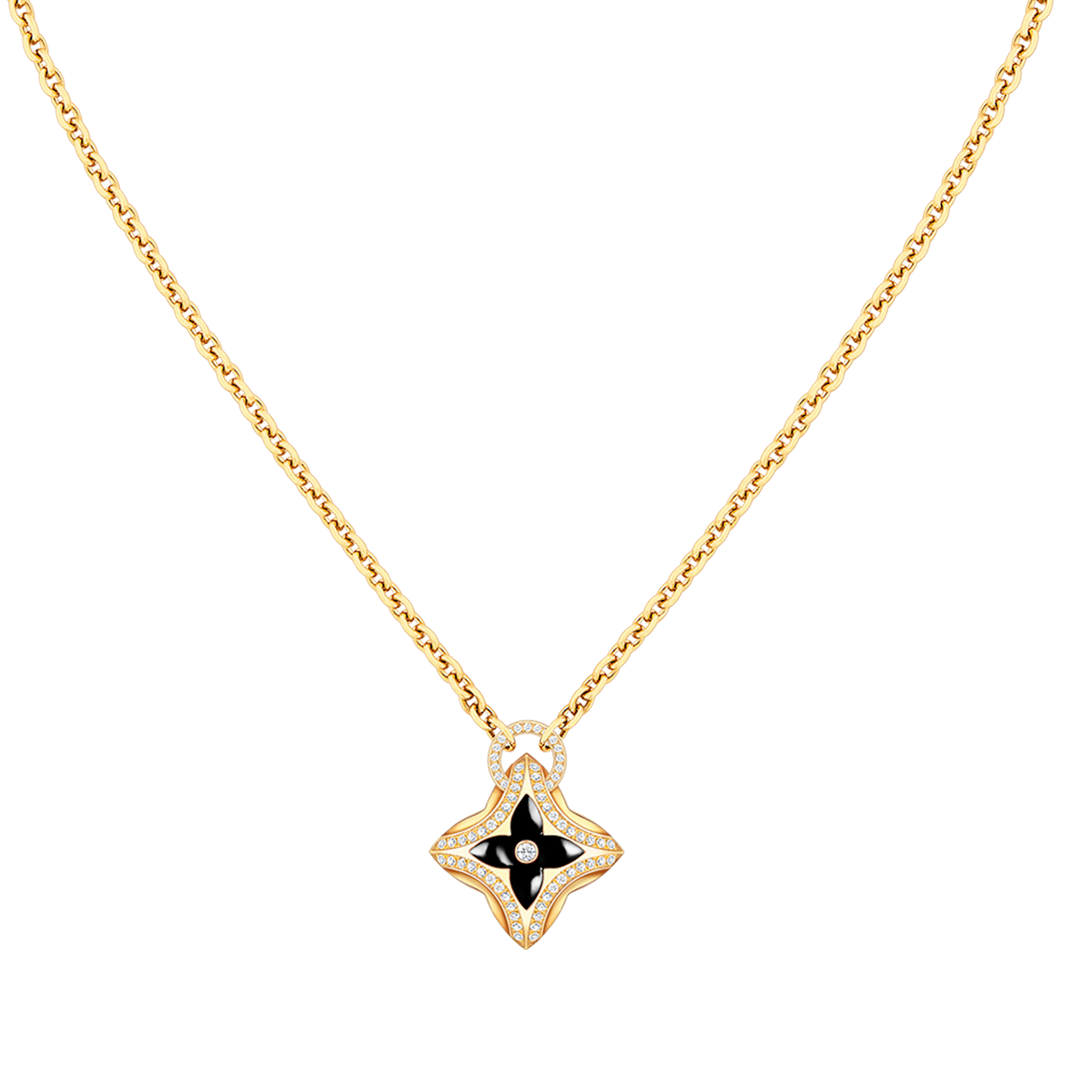 [LOXURA]STAR PEDANT PINK GOLD DIAMOND NECKLACE