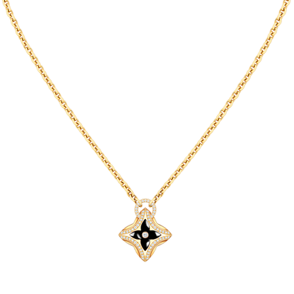 [LOXURA]STAR PEDANT PINK GOLD DIAMOND NECKLACE
