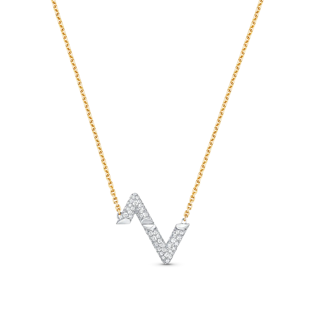 [LOXURA]VOLT SILVER DIAMOND PEDANT NECKLACE