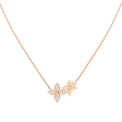 [LOXURA]STAR BLOSSOM NECKLACE PINK GOLD DIAMONDS