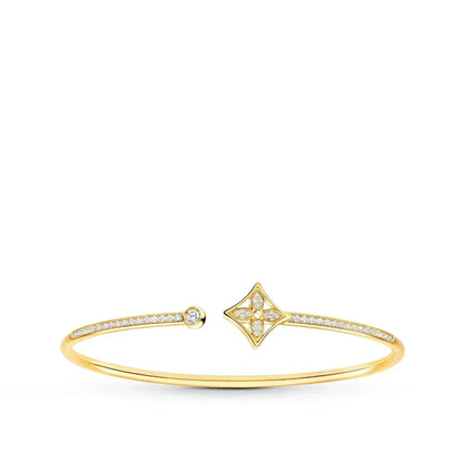 [LOXURA]IDYLLE GOLD OPEN BRACELET DIAMOND PAVED