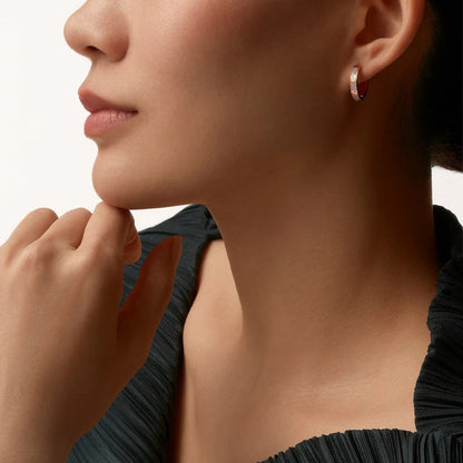 [LOXURA]LOVE 3.3MM DANGLE HALF DIAMOND EARRINGS