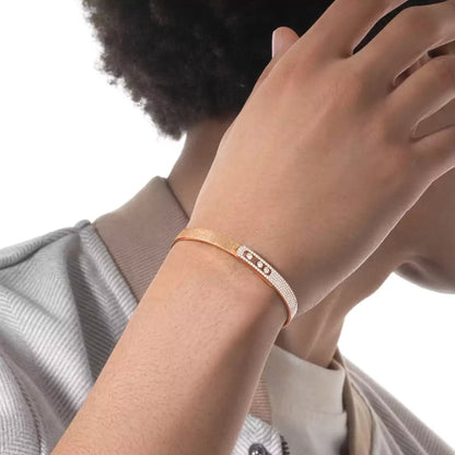 [LOXURA]Move Noa Ciselé half pavé bangle