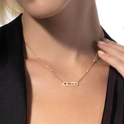 [LOXURA] Baby Move Gold Diamond Necklace
