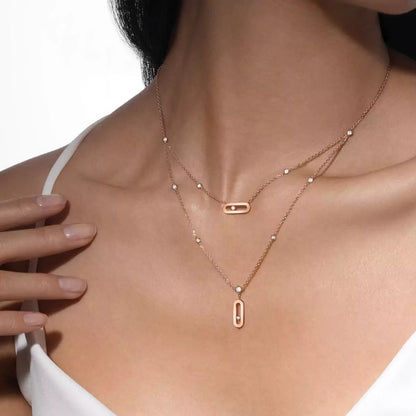 [LOXURA] Move Uno Diamond Necklace