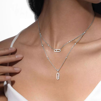 [LOXURA] Move Uno Diamond Necklace