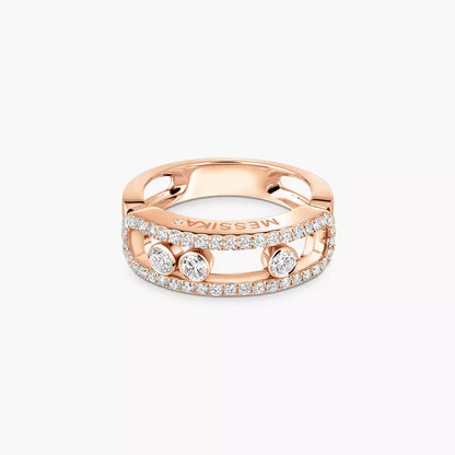 [LOXURA] Move Gold Diamond Pave_ Ring