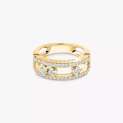 [LOXURA] Move Gold Diamond Pave_ Ring