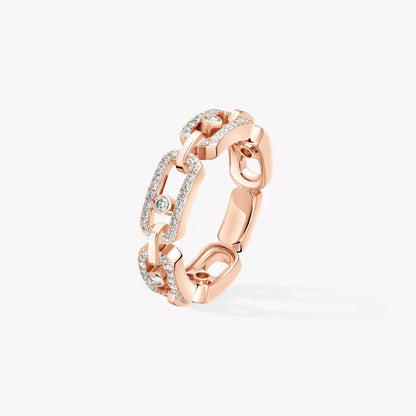 [LOXURA]Move Link Pave_-Set Diamond Ring in Gold