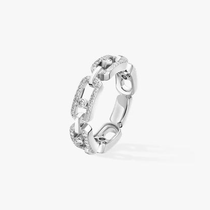 [LOXURA]Move Link Pave_-Set Diamond Ring in Gold