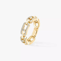 [LOXURA]Move Link Pave_-Set Diamond Ring in Gold